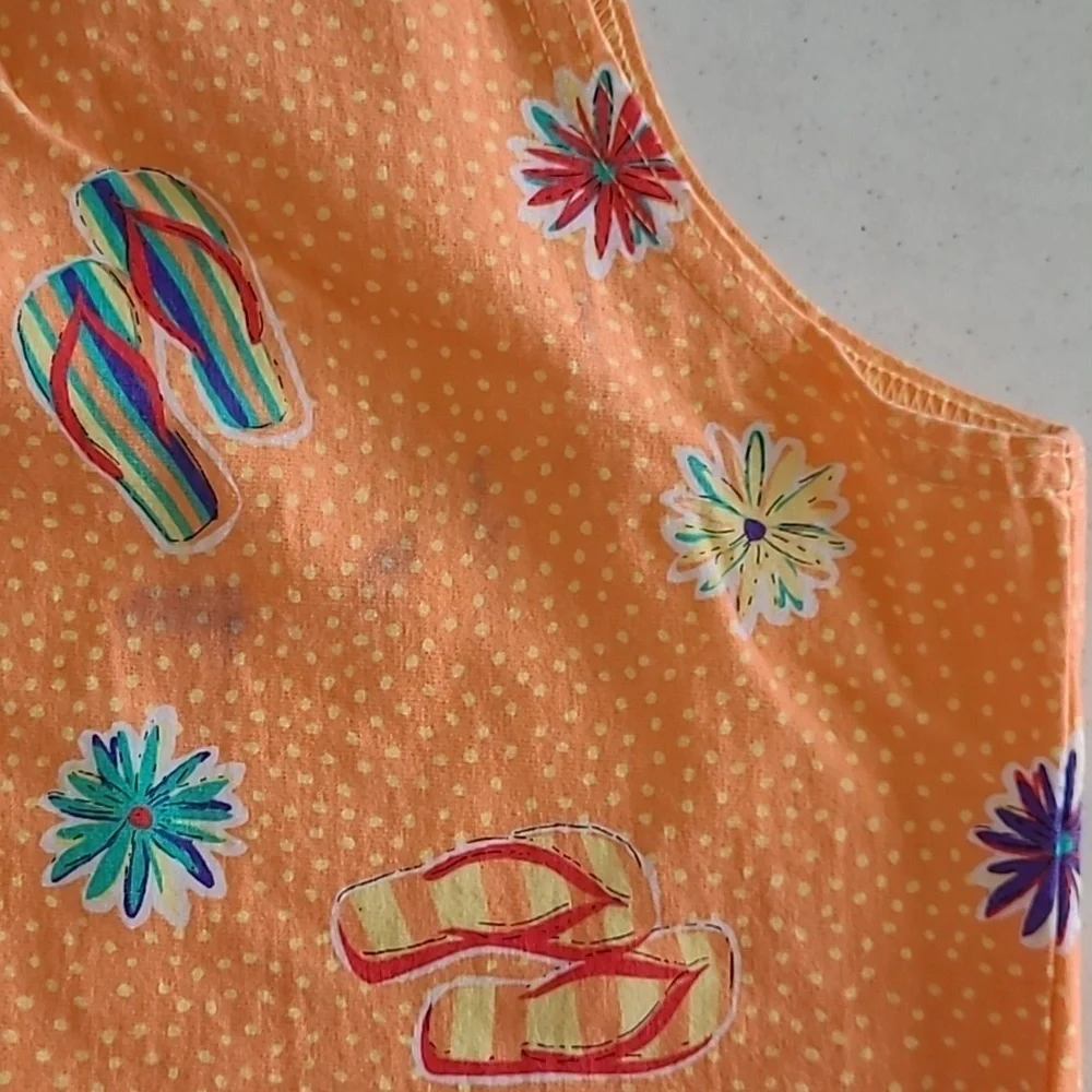 💥3for$12💥 On White women's swimsuit cover-up with Flip-Flop Print size Medium